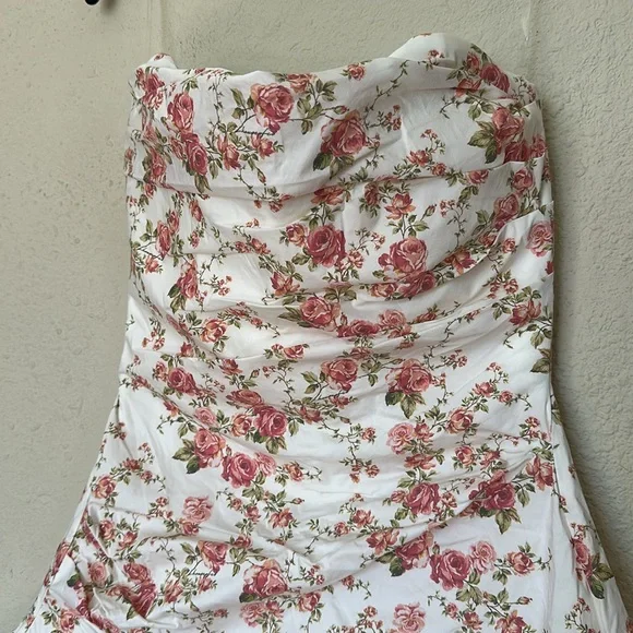 House of CB ‘Jasmine’ Rose Print Draped‎ Corset Dress NWOT size M - Picture 9 of 12